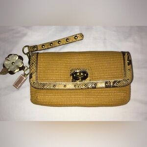 Coach Straw Python Clutch